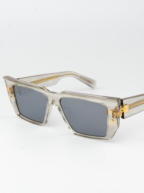 Balmain Women Sunglasses Titanium Crystal Grey Gold Cat Eye B-VI BPS-128B-54